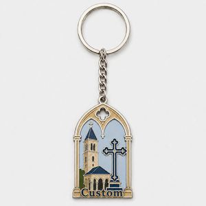 Porte-clés Souvenir Personnalisés en Métal avec Emblèmes de Monastères et d'Abayas, Croix et Tours – Vente en Gros - Product Image 2