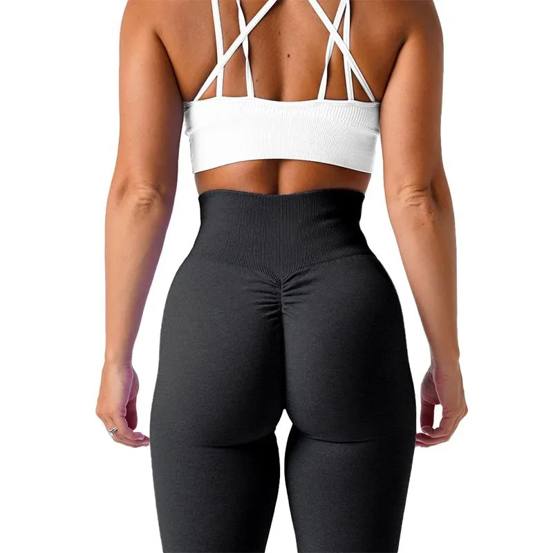 Calça legging feminina de cintura alta sem costura respirável para corrida, compressão traseira, yoga, fitness, academia, treino, calças sexy