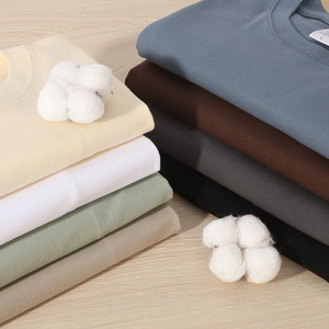 Custom Made Plus Size Short Sleeve T-Shirt 220G Heavyweight Pure Cotton Solid Color Drop Shoulder Loose Fit <b>Base</b> <b>Layer</b> Men's - Product Image 4