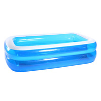 Piscine gonflable transparente à 2 anneaux Intex Pool gonflable Piscine rectangulaire familiale pour adultes