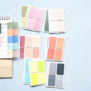 Onglets d'index carrés Morandi Pastel, 4 couleurs par feuille, autocollants vierges, marque-pages, style bloc-notes pour classement de documents - Product Image 3