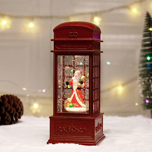 Globo de Nieve con Forma de Cabina Telefónica Navideña, Globo de Nieve con Luz LED de Santa Claus para Decoración Navideña del Hogar - Product Image 3