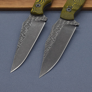 Couteau droit D2 pour le camping et la chasse, lame pleine longueur, manche G10, couteau de randonnée à lame fixe, couteau d'extérieur, étui en Kydex carbone - Product Image 4