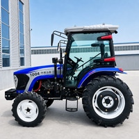 Tracteur agricole professionnel 4x4 de 100 CV à 110 CV avec charrue réversible et herse, certifié CE, prix usine
