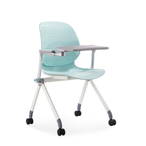 Chaise d'étude pliable en plastique pour lycéens et étudiants universitaires avec tablette d'écriture et roulettes pour un déplacement facile - Product Image 2