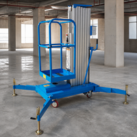 Plateforme élévatrice électrique à mât unique en alliage d'aluminium de 6m, 8m, 10m, 12m, capacité 150kg, pour le nettoyage de vitres