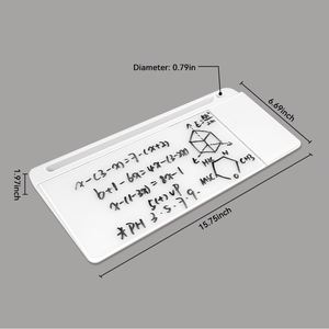 Tableau blanc en verre effaçable à sec pour bureau, tableau blanc en verre pour clavier, rangement pour bureau - Product Image 1
