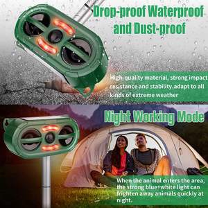 Répulsif à ultrasons solaire IP66 avec design écologique, fonctionnement 12 heures sur 24 pour le contrôle des animaux - Product Image 4