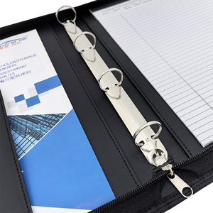 Modernqiu Logo personalizzato raccoglitore di <span class=keywords><strong>3</strong></span> anelli di documenti organizzatore di lusso formato A4 in pelle portafoglio Business cartella ufficio scuola - Product Image 6