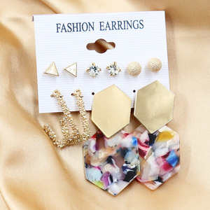 DAIHE Bộ Bông Tai Dạng Treo Lủng Lẳng Kim Loại Pha Lê Ngọc Trai Phóng Đại Thời Trang Khuyên Tai Dạng Vòng Tua Rua Hình Bướm Acrylic Cổ Điển Trang Sức - Product Image 6