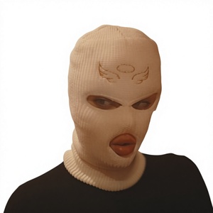 Masque Balaclava Unisexe en Acrylique avec Motif d'Ailes en Relief 56-58CM Style Personnage Vêtement Décontracté pour Adultes - Product Image 1