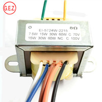 Transformateur audio 70V 100V 7.5W-60W Structure de bobine toroïdale à sortie unique 8 Ohm Enroulement en cuivre pur 12V 110V/240V certifié RoHS