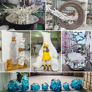 Transparent Resin Fiberglass Sculpture Custom Large Outdoor Abstract Semi-Handmade Art Decoration for Office & Shopping Mall - Product Image 2