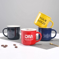 Verres à café en céramique émail, 20 pièces, tasses de Camping avec Logo personnalisé, glaçage coloré en grès, vente en gros