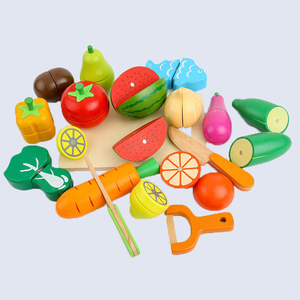 Set da <span class=keywords><strong>Cucina</strong></span> Montessori Educativo per Bambini, Giocattoli in Legno per Tagliare Frutta e Verdura, Conforme EN71 - Product Image 2