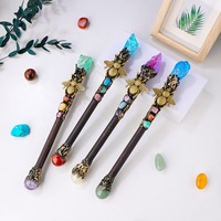 Chu Er Creative Ornement Mascotte Baguette Magique en Cristal Naturel Poli Gravé Motif Animal Tendance Mode Autres Artisanats en Cristal