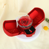 OEM ODM Custom Pattern Printed Jewelry Box with Drawer Angel Wings Shape Grade a Preserved Rose Flower Box Case