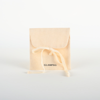 Pochette à bijoux en coton naturel Glampkg, sac d'emballage de style enveloppe avec logo personnalisé et fermeture à cordon