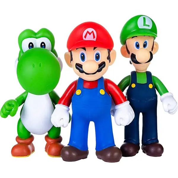 Nueva estrella al por mayor Super Mari Bros PVC figura de acción, Koopa Daisy Yoshi Wario figurita muñeca, figura de juguete de Mario de plástico