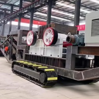 Concasseur à mâchoires sur chenilles avec PLC et moteur pour bauxite, granit, gangue – Usine de concassage mobile haute productivité 16-60t/h
