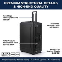 Grande valise de transport portable en plastique rigide, résistante à l'eau IP67, avec roues pivotantes, personnalisable OEM/ODM, pour équipements et instruments