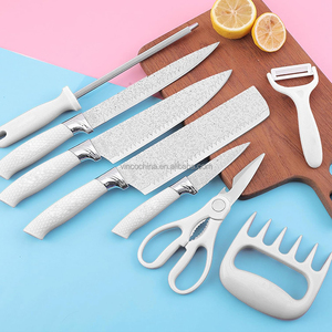 8 cái thép không gỉ dao nhà bếp thiết lập với Scissor mài và thịt ngã ba Claw - Product Image 6