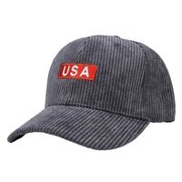 Venta al por mayor de estilo Polo Clásico deportivo informal liso 6 paneles estructurado ajustable personalizado bordado EE. UU. gorra de béisbol de pana sombrero