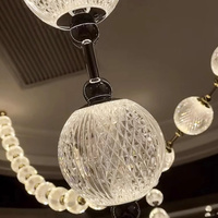Lampu Gantung Modern Mewah Rantai Kaca Panjang Custom untuk Ruang Tamu Restoran