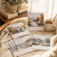 Ensemble de cartes postales calendrier mensuel 2027, impression couleur personnalisée, design en carton pour papeterie, vente en gros, cadeau d'entreprise pour les fêtes