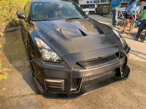 ฝากระโปรงคาร์บอนไฟเบอร์ ZNDR สภาพใหม่ สำหรับ GT-R พร้อมอุปกรณ์ติดตั้งแบบติดด้วยตัวเองและอุปกรณ์ยึดแบบอัพเกรดสไตล์ LB - Product Image 3