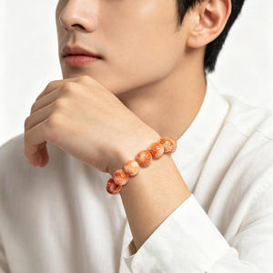 Bracelet rond en jadéite naturelle chauffée, motif porte-bonheur rouge, pour hommes et femmes, mode générale, vente en gros SL159 - Product Image 4