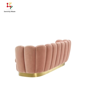 कमरे में रहने वाले गुलाबी मखमल आधुनिक सोफे सोफे - Product Image 3