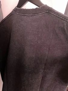 Camisetas de hombre de fábrica 100% algodón de punto, holgadas, lisas, con efecto lavado a la piedra y desgastado, estilo oversize streetwear vintage - Product Image 4