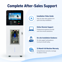Máquina Expendedora de Agua Comercial con Purificador RO de 800 GPD, Operada con Monedas, Kiosco de Recarga Purificada, Sanitización con Luz UV, Autolimpieza, 100L
