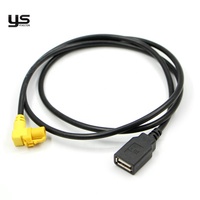 Kabel Ekstensi USB dengan Konektor USB A Female dan Konektor Sudut serta Kabel Bulat Hitam untuk Perpanjangan Perangkat USB