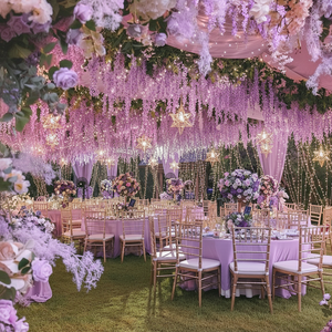 Magnifiques et attrayantes guirlandes de fleurs de souci artificielles avec papillon et lumières pour la décoration de scène lors de mariages indiens - Product Image 1