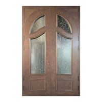Porte de villa à double entrée, style européen, arquée, finition cuivre, porte de sécurité décorative, sur mesure, portes en aluminium et bois.