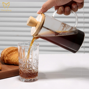 Espumador de <span class=keywords><strong>leche</strong></span> Manual de vidrio de borosilicato alto, jarra de <span class=keywords><strong>prensa</strong></span> de filtro francés vertido a mano con pantalla de malla doble para capuchino - Product Image 5