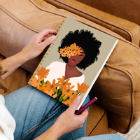 Grand carnet à spirale B5, couverture personnalisable, papier imprimé CMJN, pour l'école, planificateur de bien-être pour jeunes filles, reliure cousue