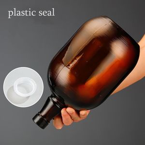 Ensemble de bouteilles Growler Amber Brown avec couvercles en polyéthylène, capacités 1L/2L/2,5L/4L, pour bière, <span class=keywords><strong>tequila</strong></span>, brandy et boissons artisanales - Product Image 5