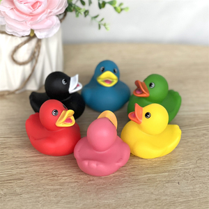 Promotional Gift Baby Bath Toy Floating Vinyl Animals Bulk Multi Different Colors <b>Mini</b> Soft <b>Rubber</b> <b>Duck</b> - Product Image 3