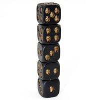 Deluxe Devil Poker Dice Bone Dice 6 faces résine or argent noir squelette jeu de dés pour tour de jeu