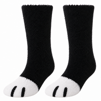 Chaussettes pour femmes en forme de patte de chat, extra épaisses, en peluche, chaudes pour l'hiver, confortables, originales, mignonnes, en tricot, chaussettes de pantoufles pour la maison