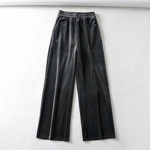 <span class=keywords><strong>Pantaloni</strong></span> larghi in <span class=keywords><strong>velluto</strong></span> a vita alta da <span class=keywords><strong>donna</strong></span> ultime vendite calde <span class=keywords><strong>pantaloni</strong></span> larghi da strada Casual con chiusura in vita elastica per l'inverno - Product Image 2