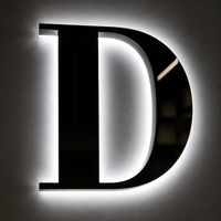 Panneau LED miniature personnalisable, logo d'entreprise, fond mural, enseigne gravée en acrylique, lettres lumineuses multicolores, DC/AC