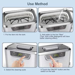 Nettoyeur à ultrasons PELCAS à faible bruit, 800 ml, 42 kHz, pour <span class=keywords><strong>la</strong></span> réparation <span class=keywords><strong>de</strong></span> lunettes, <span class=keywords><strong>l</strong></span>'<span class=keywords><strong>atelier</strong></span>, le nettoyage des pièces - Product Image 6