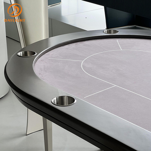 Table de <span class=keywords><strong>poker</strong></span> ronde ovale pour huit personnes, design personnalisable, nouvelle conception, table de jeu de luxe, acier inoxydable 304, JS-stone - Product Image 4