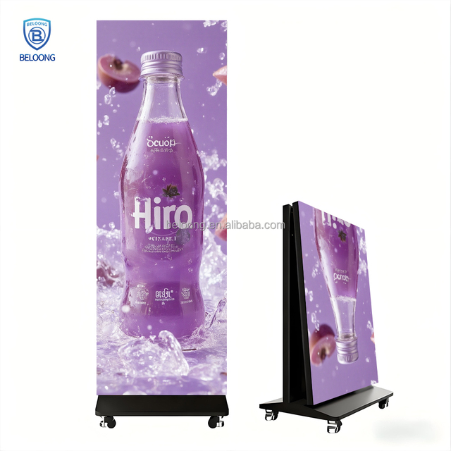 Professional Manufacture Indoor Digital Portable Foldable LED Display GOB LED Poster Comercial LED Screen Display for Store