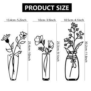 Juego de 3 Adornos de Pared de Flores de Metal Negro Minimalistas, Decoración Rústica Moderna para Sala de Estar, Baño y Dormitorio - Product Image 6