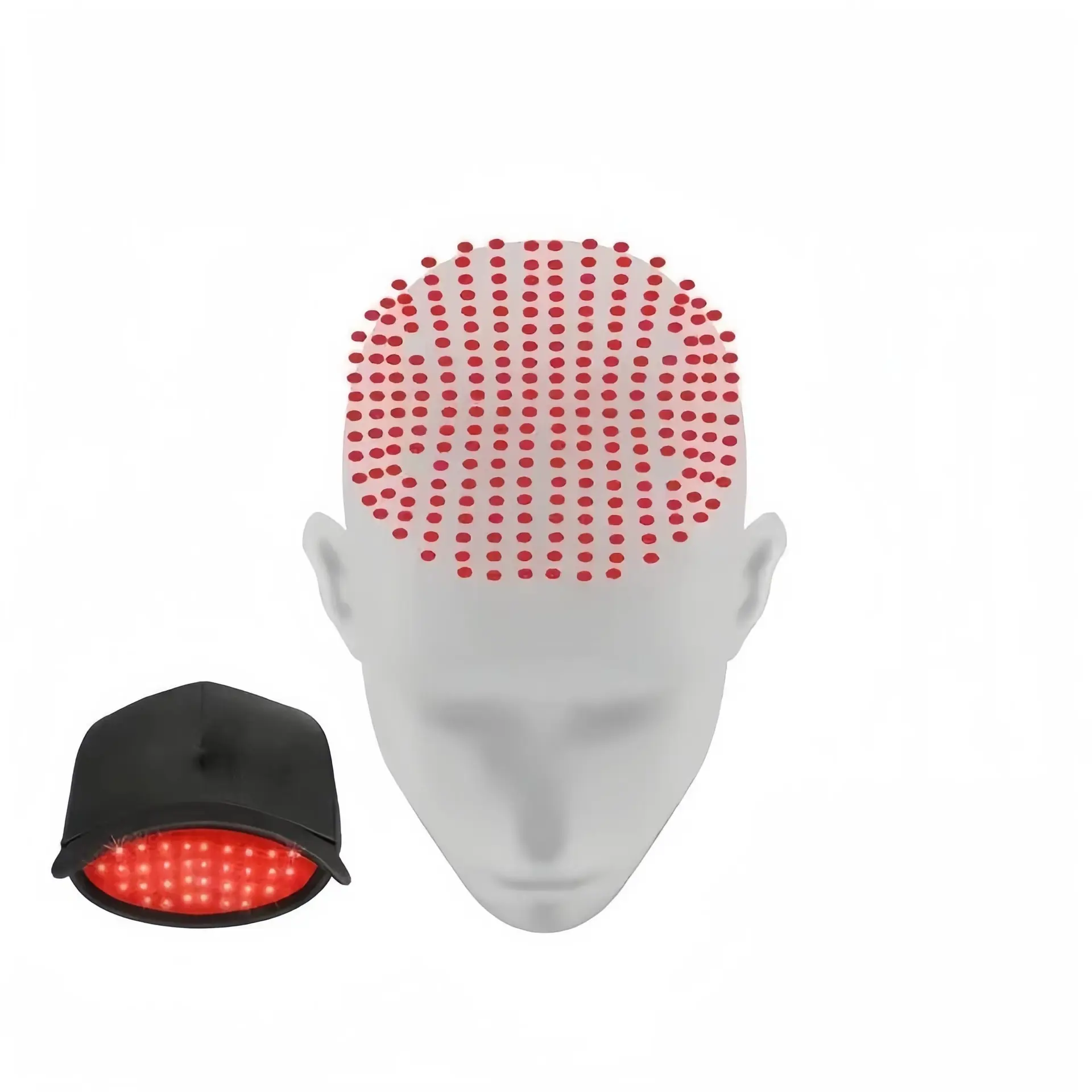 Commercio all'ingrosso della fabbrica lampada a LED luce rossa terapia casco vicino infrarosso luce rossa terapia PC cappello in alluminio per la cura dei capelli EU/US spine